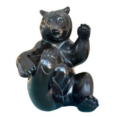 Le Jeu N°4, bronze ; sculpture animalière contemporaine, 12 pouces