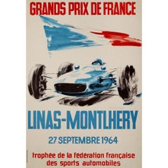 Vintage Original 1964 poster for the Grands Prix de France at Linas-Montlhéry