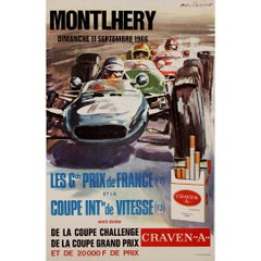 Original 1966 poster by Beligond - Les grands prix de France - Montlhery