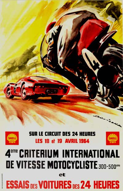 Original Vintage Auto Racing Poster Oerlikon Racecourse Motorcycle ...