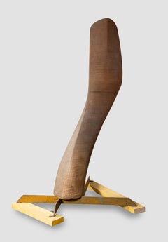 Michel Bérard, Large Abstract Stacked Wood Disc Sculpture, circa 1970s