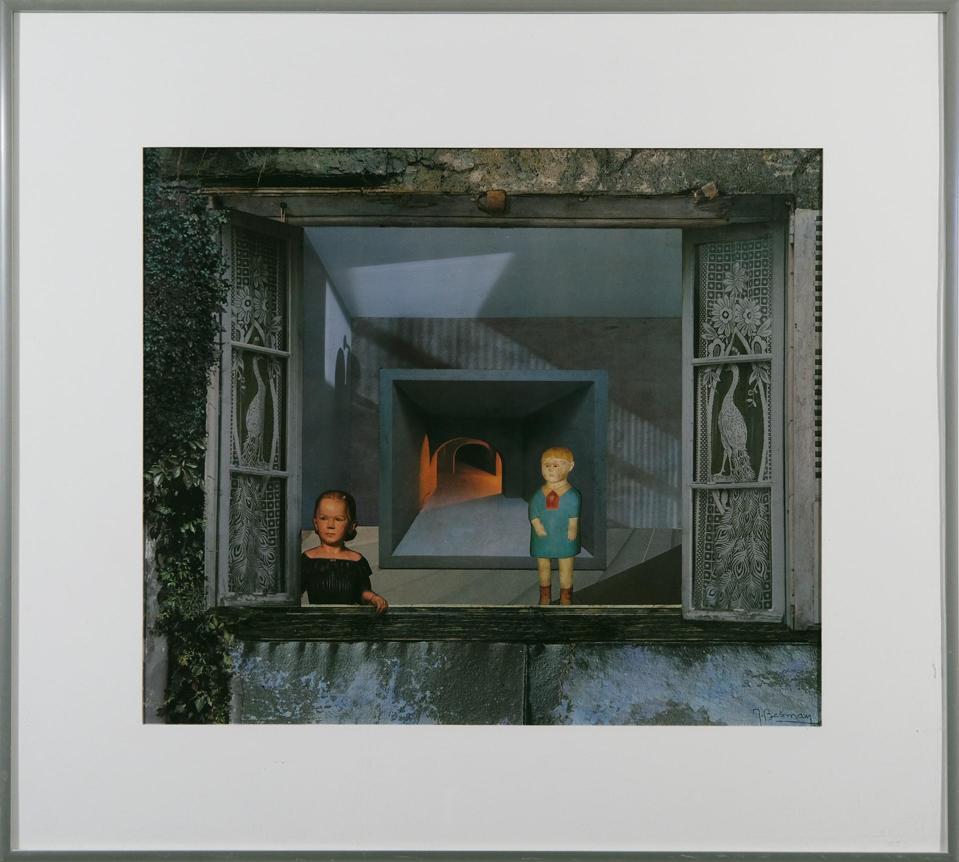 Window Opus 4, Collage, 18.5 x 20.5 framed, French Artist, Detailed Work - Mixed Media Art by Michel Bezmen