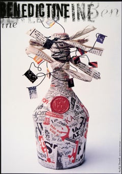 Poster originale del liquore benedettino c1990 di Bouvet