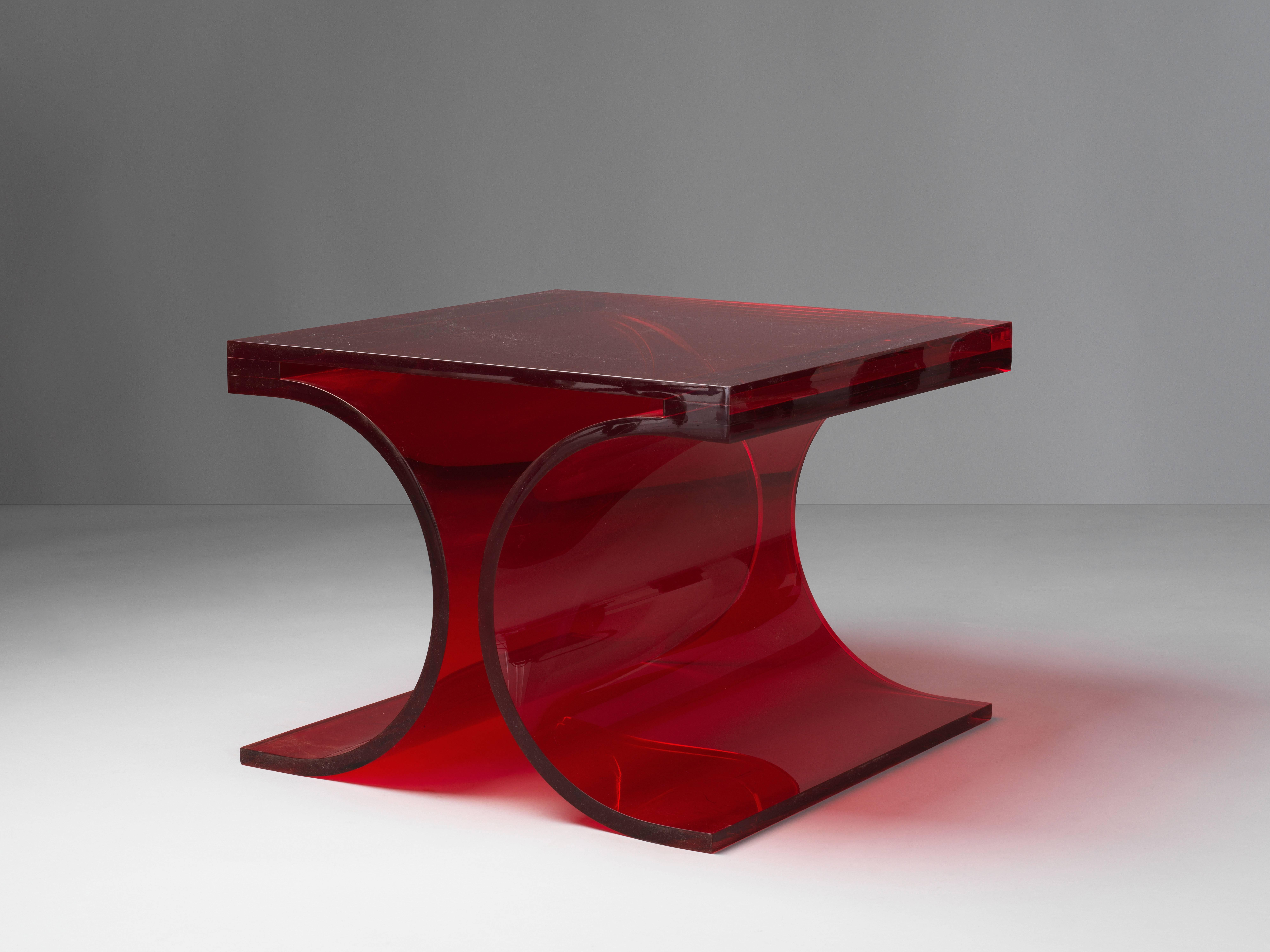 modern red side table