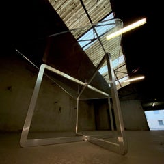 Table console Michel Boyer avec structure modulaire en aluminium en X