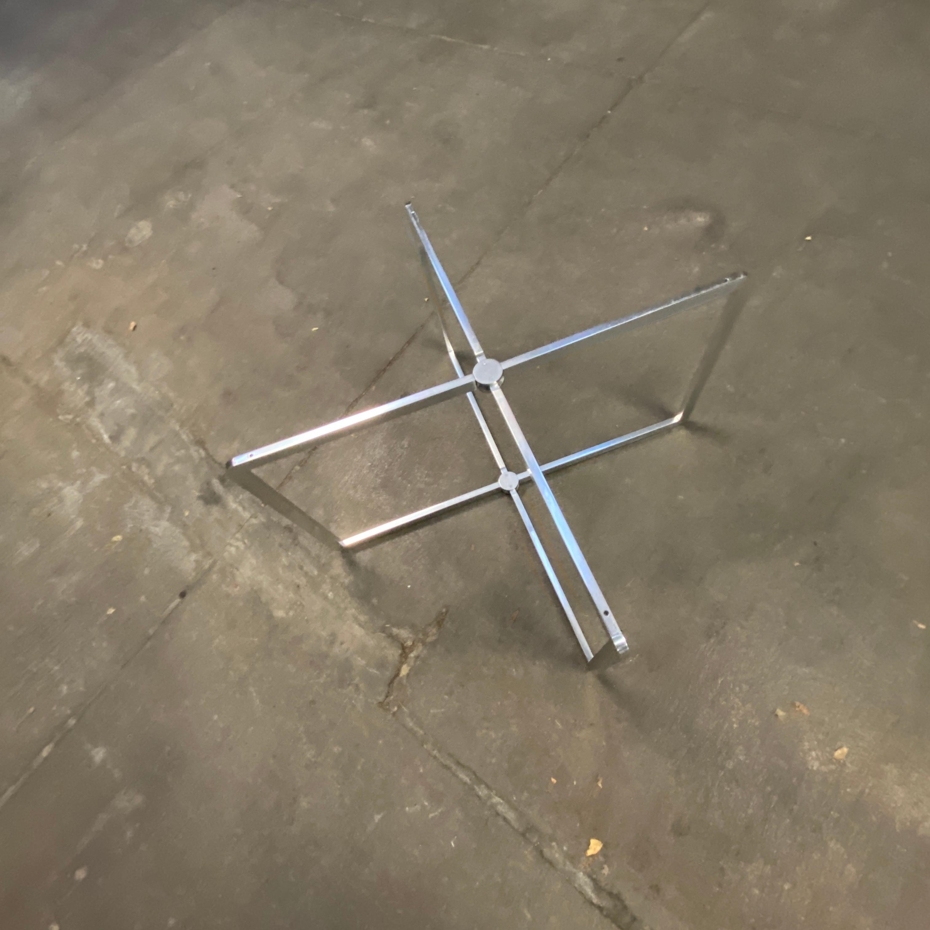 Michel Boyer Console Table with Modular Aluminum Structure in X In Fair Condition For Sale In Grenoble, FR