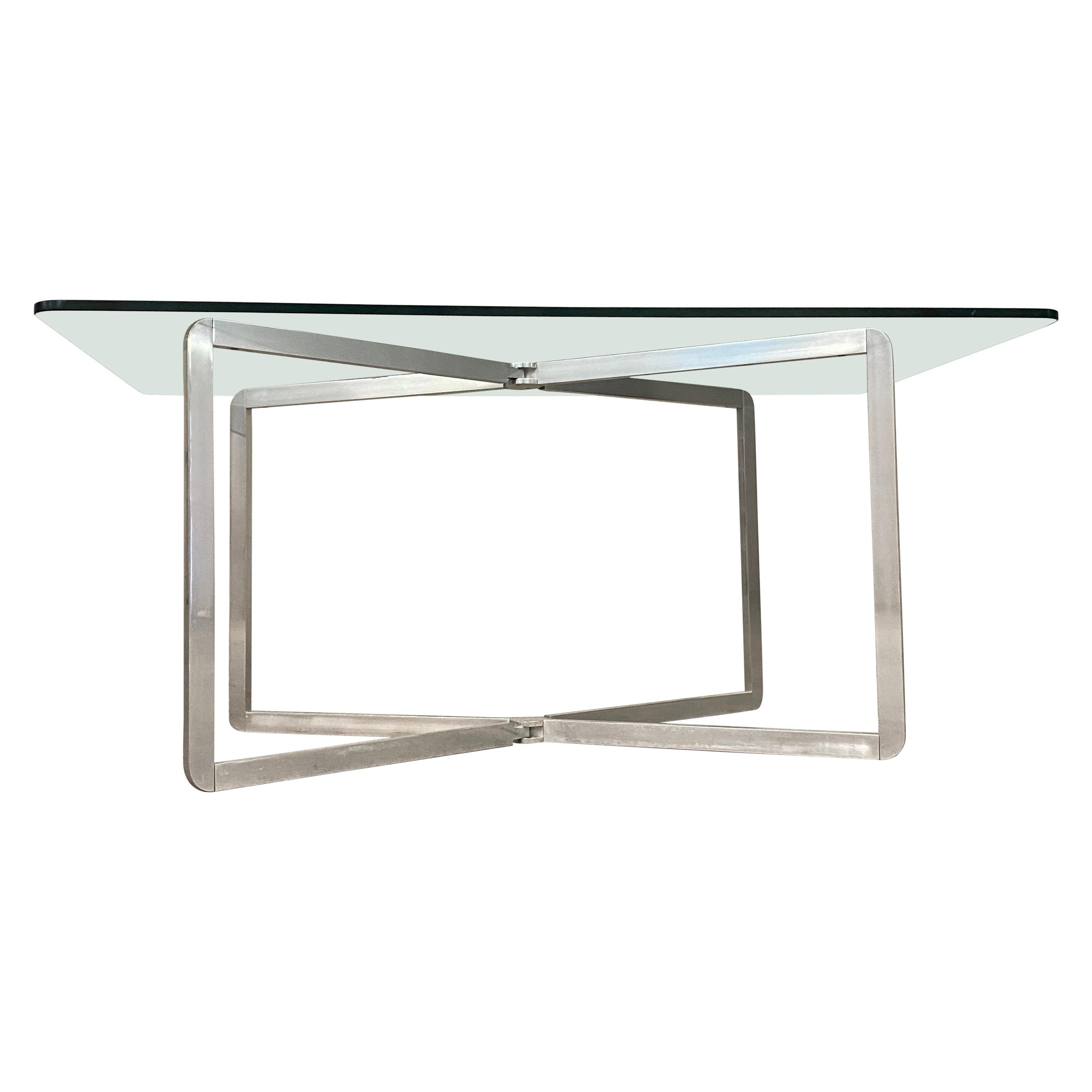 Table console Michel Boyer avec structure modulaire en aluminium en X en vente