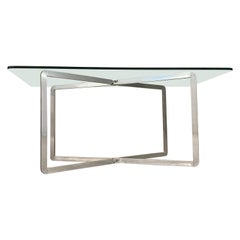Vintage Michel Boyer Console Table with Modular Aluminum Structure in X