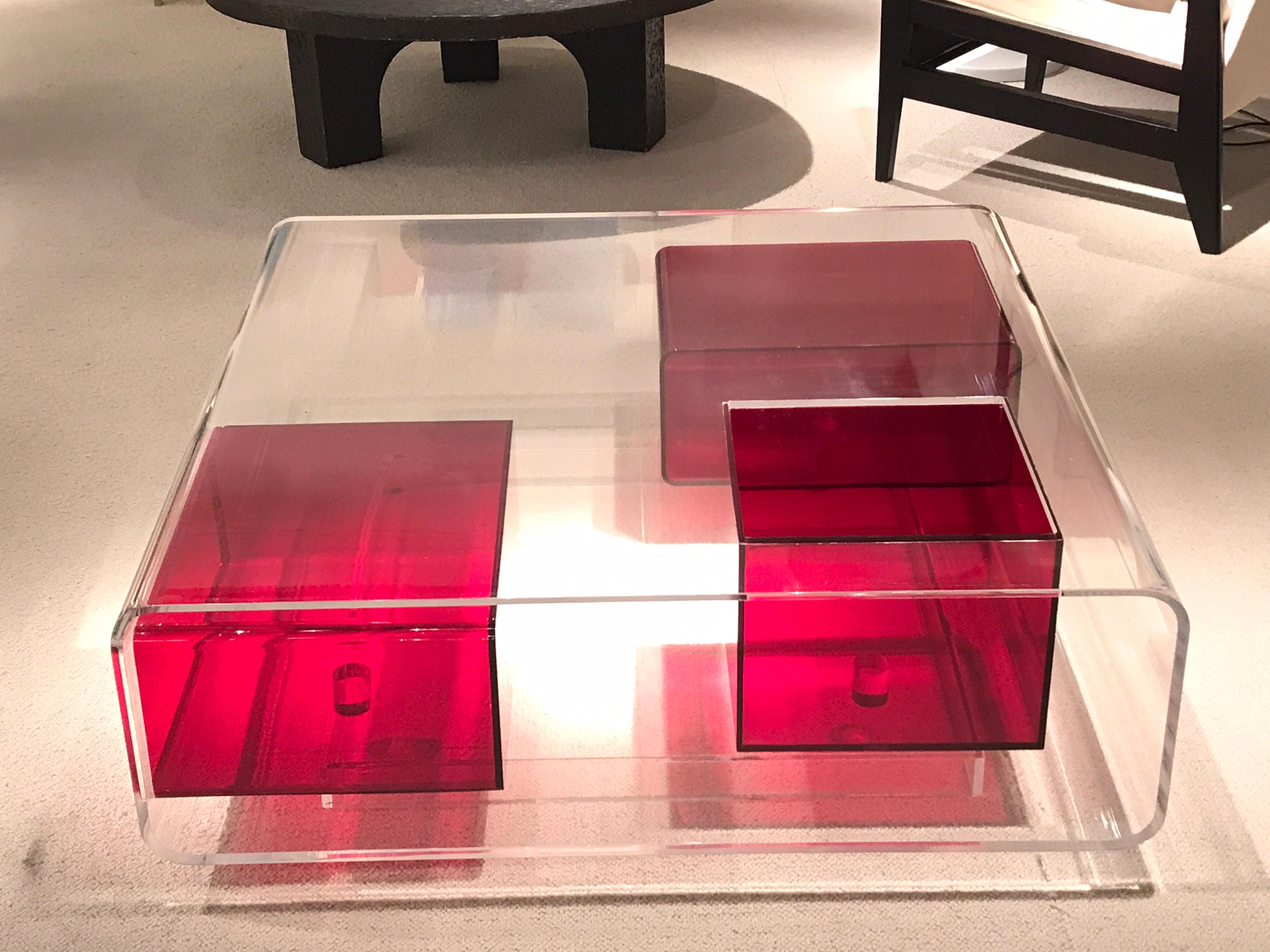Michel Boyer Lucite Coffee Table 1