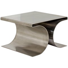 Michel Boyer:: Table basse en métal:: Modèle X:: Ugine-Guegnon:: circa 1968:: Paris