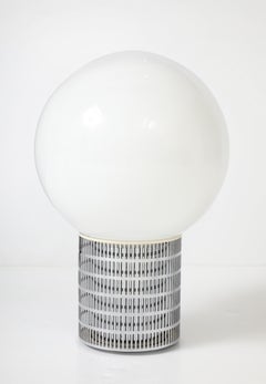 Michel Boyer 'Model 10525’ VERRE LUMIERE, Chrome Steel Opaline Globe Table Lamp