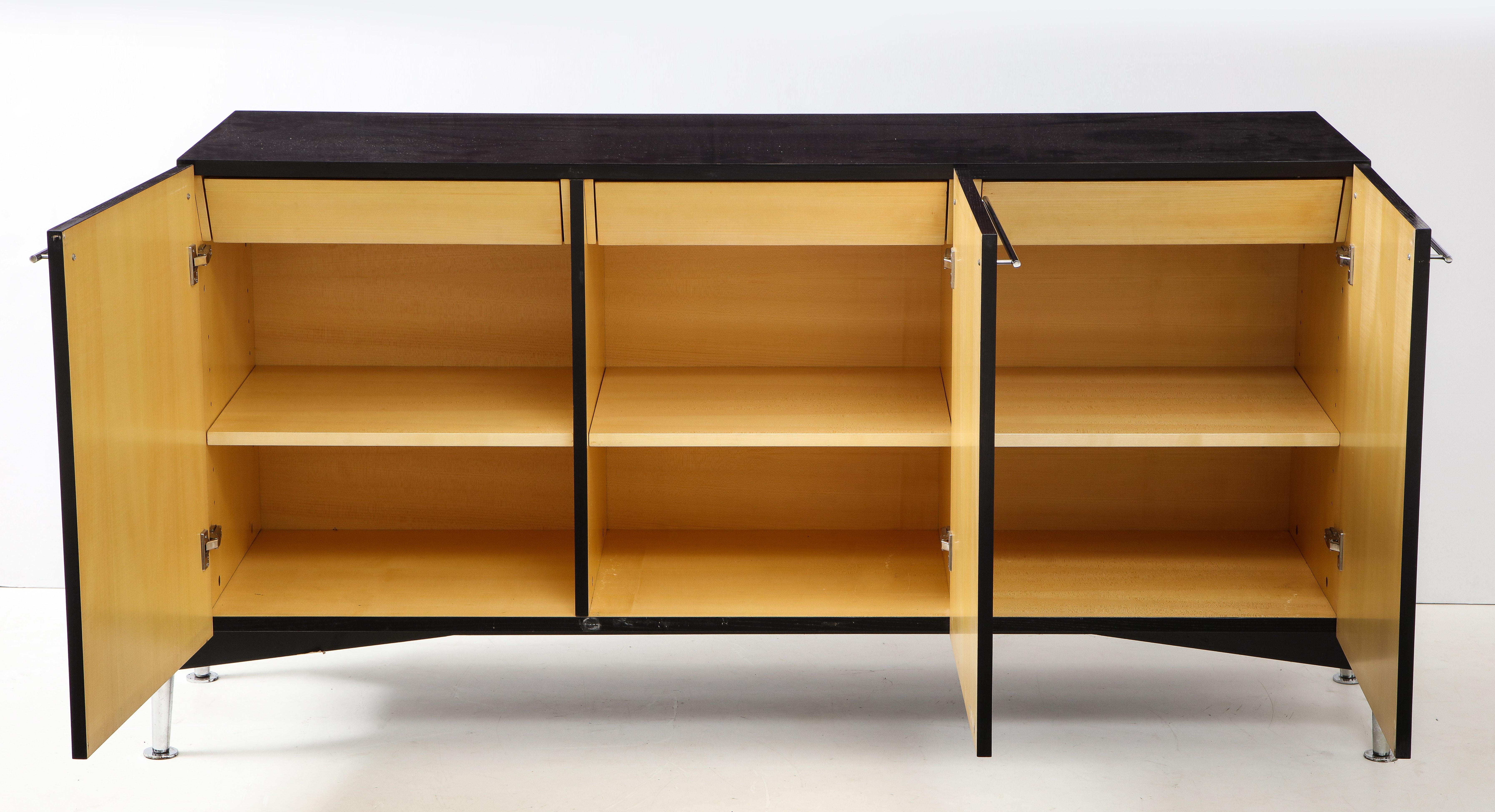 Blackened Michel Boyer Sideboard, Private Commission, France, 1990, Signed ‘mb’