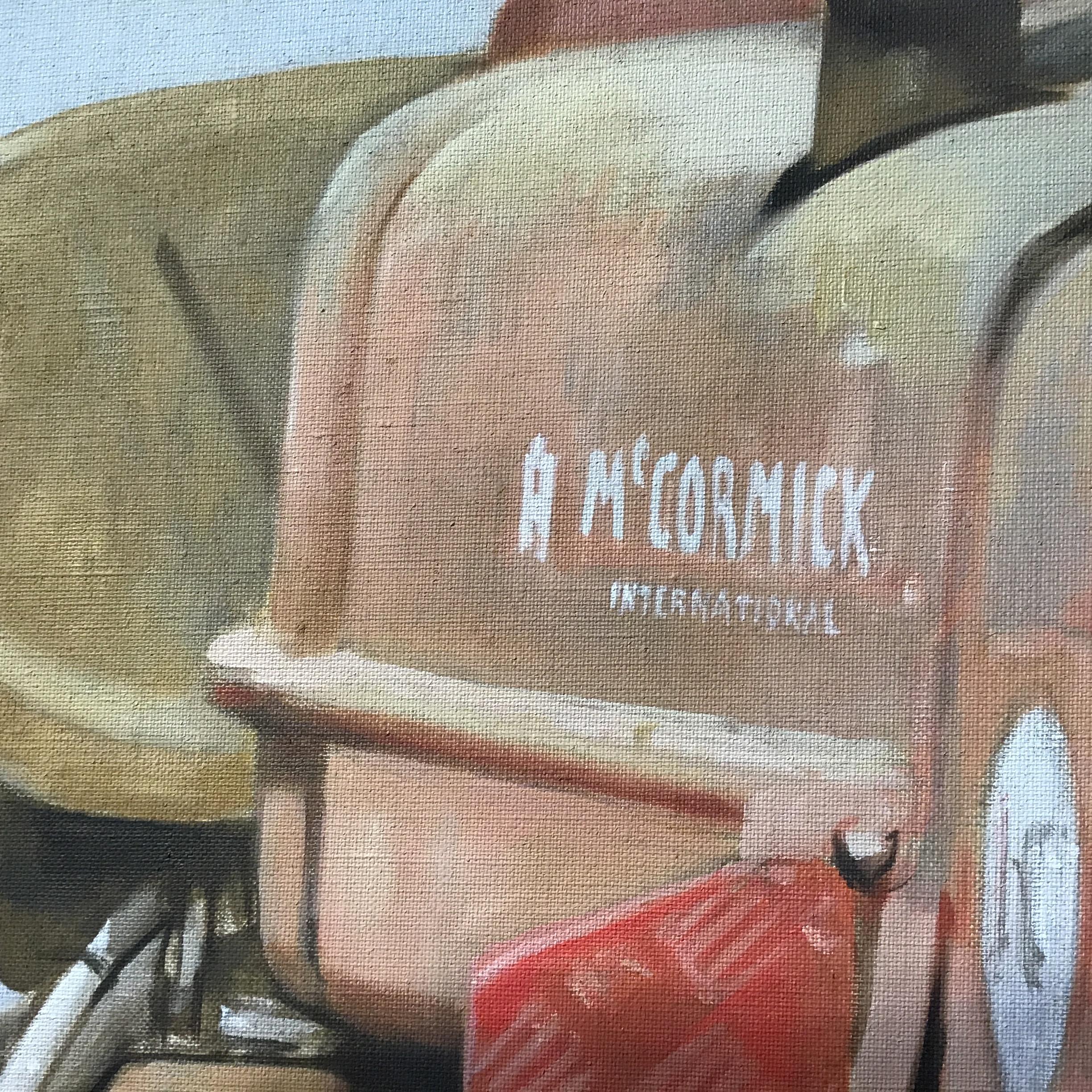 red tractor painting