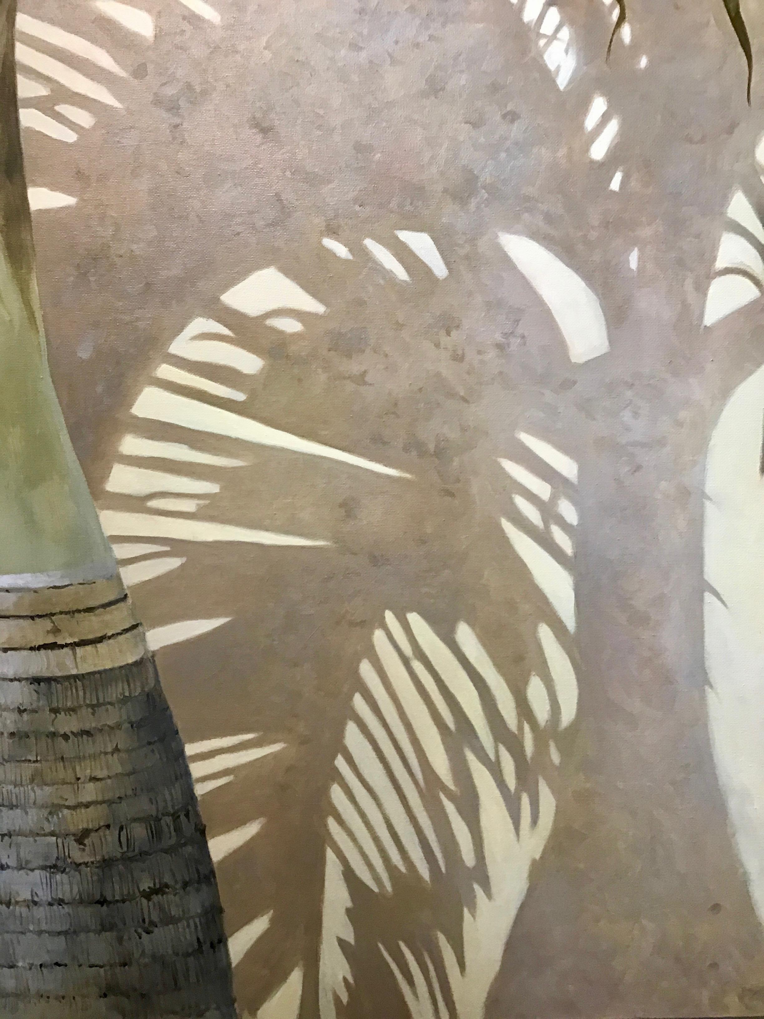 Peinture à l'huile « Bottle Palm » d'un palmier vert avec ombre 2
