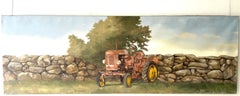 "Finally Rest", tractor, fields, stone wall, farm, New England, pastoral, serene