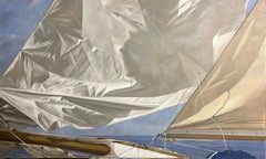 "Puritan" Close up of a sail on the water