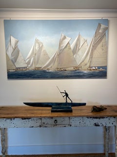 „The Meeting“, ein fotorealistisches Ölgemälde, das eine nautische Landschaft darstellt