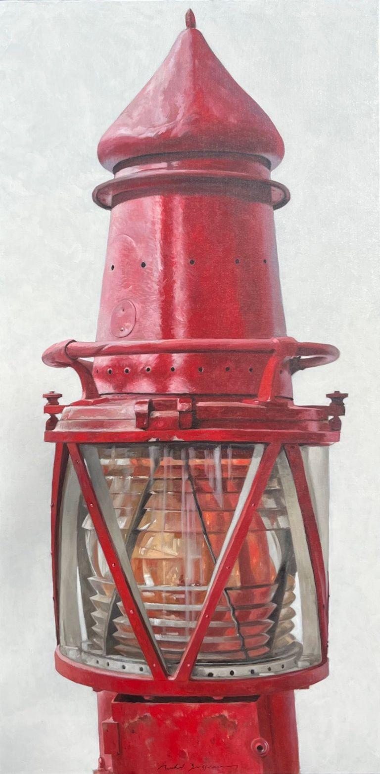 "The Returning" fotorealistische rote Meereslaterne, ein warmes Signal des Meeres