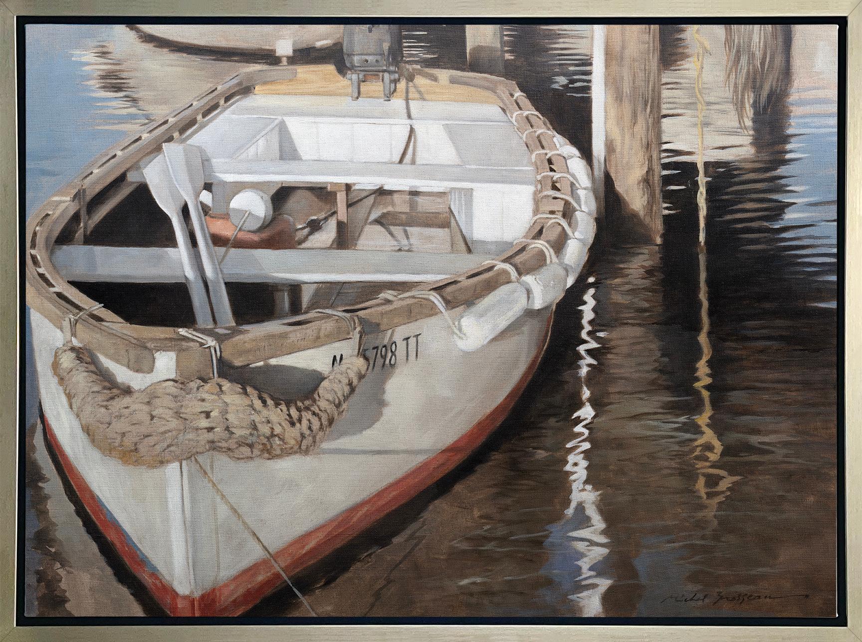 Michel Brosseau Landscape Print - "Vineyard Haven Dinghy, " Framed Limited Edition Giclee Print, 18" x 24"