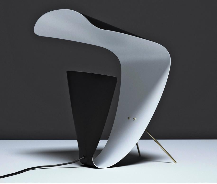 French Michel Buffet Mid-Century Modern Black B201 Desk Lamp