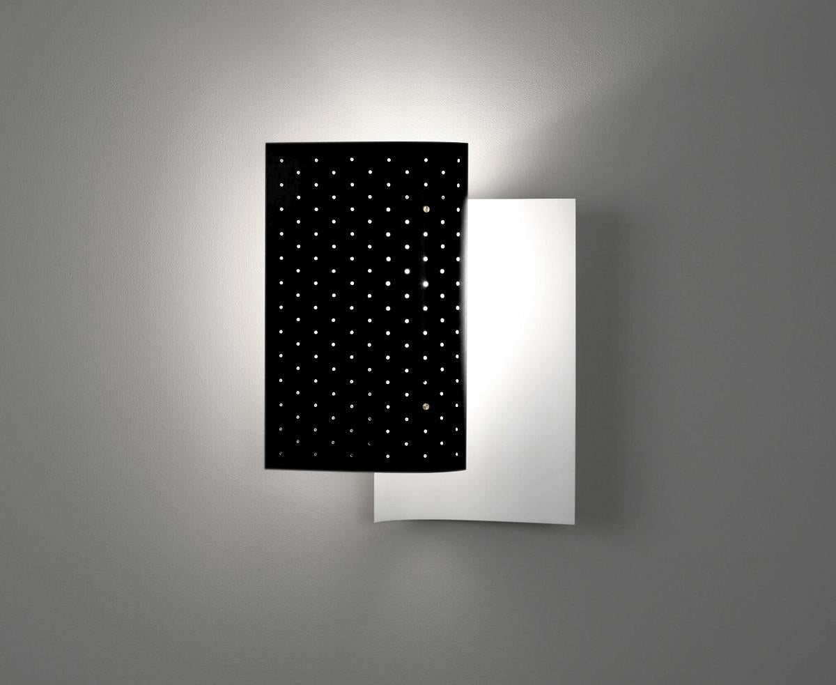 French Michel Buffet Mid-Century Modern Black B205 Wall Sconce Lamp Set