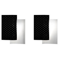 Michel Buffet Mid-Century Modern Black B205 Wall Sconce Lamp Set