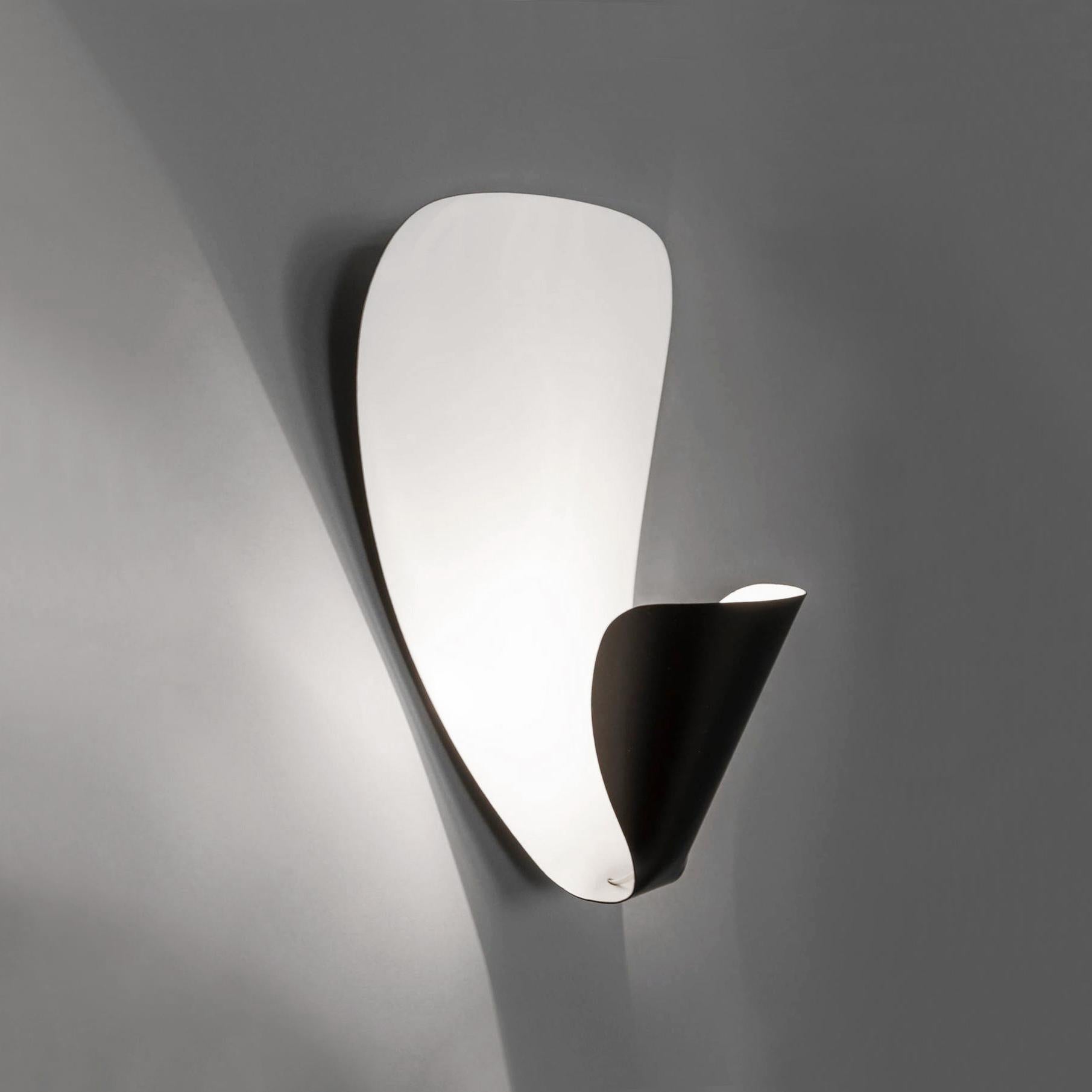 French Michel Buffet Mid-Century Modern Black B206 Wall Sconce Lamp