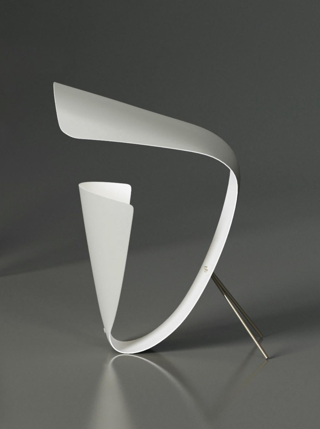 French Michel Buffet Mid-Century Modern White B201 Desk Lamp