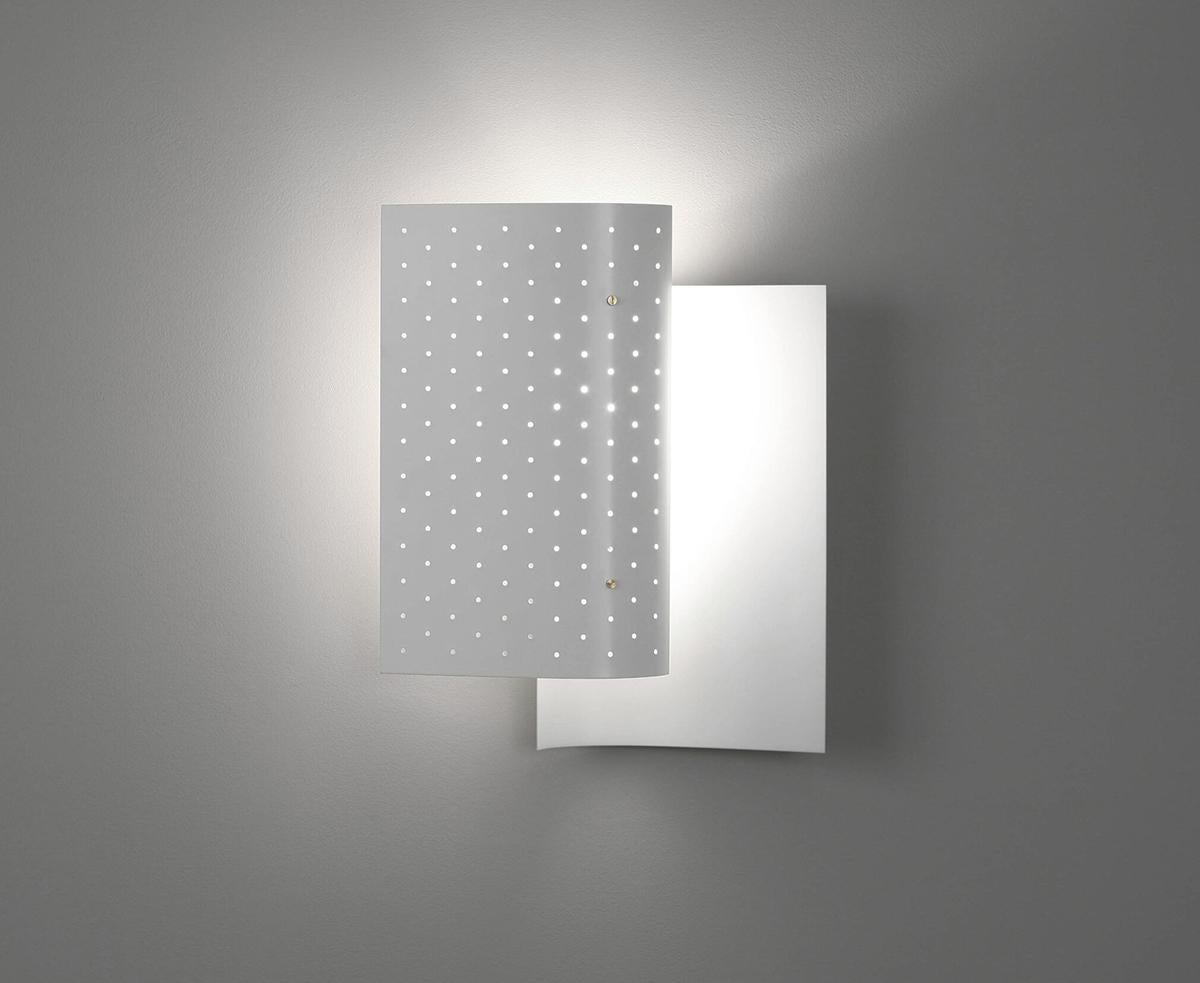 French Michel Buffet Mid-Century Modern White B205 Wall Sconce Lamp Set