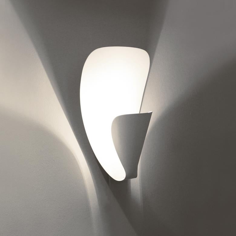 Michel Buffet Mid-Century Modern White B206 Wall Sconce Lamp (Moderne der Mitte des Jahrhunderts)