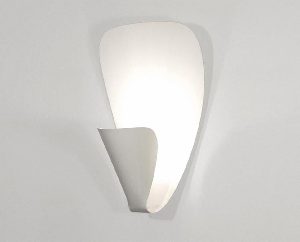Lacquered Michel Buffet Mid-Century Modern White B206 Wall Sconce Lamp