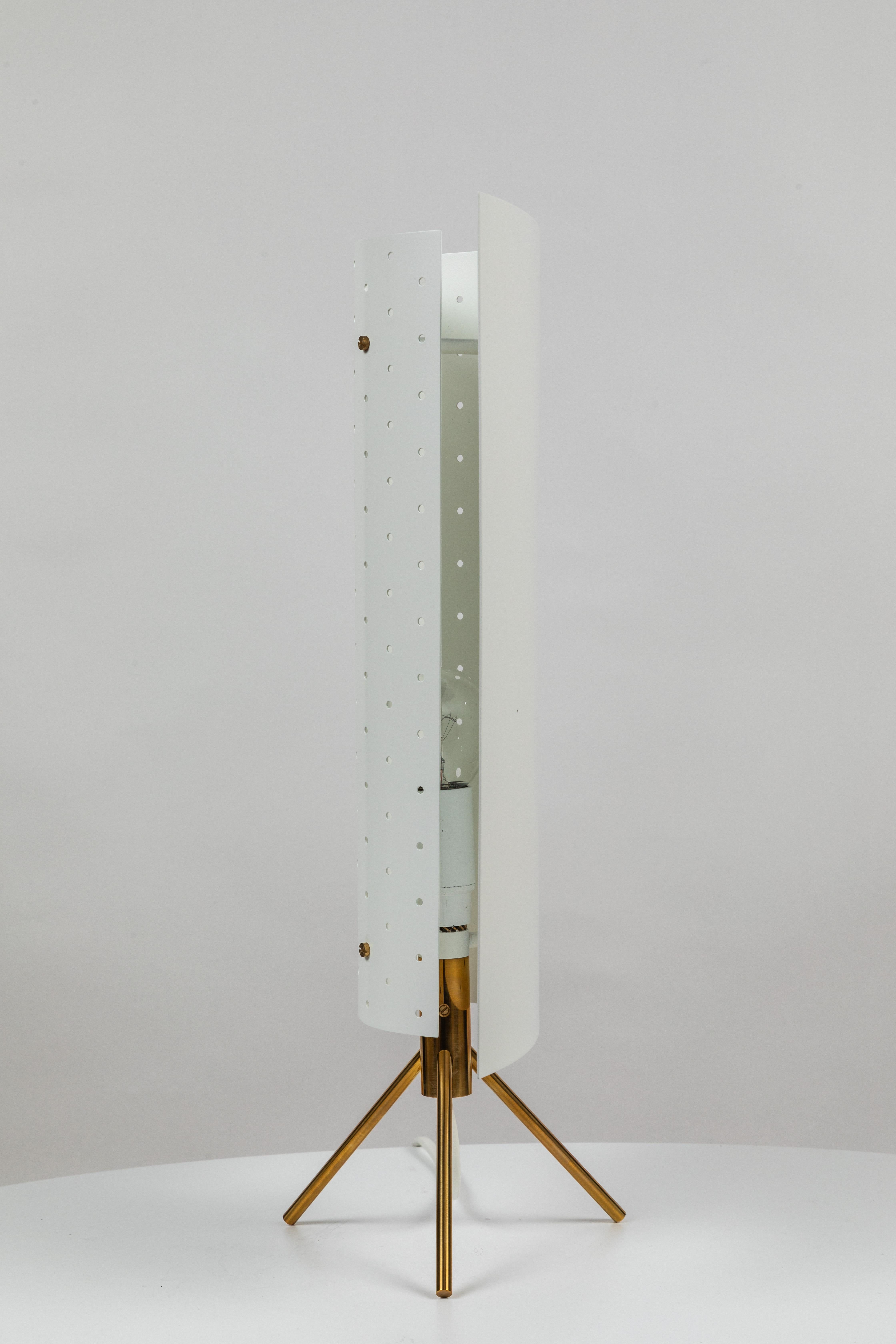 Mid-Century Modern Michel Buffet Model #B207 White Table Lamp For Sale
