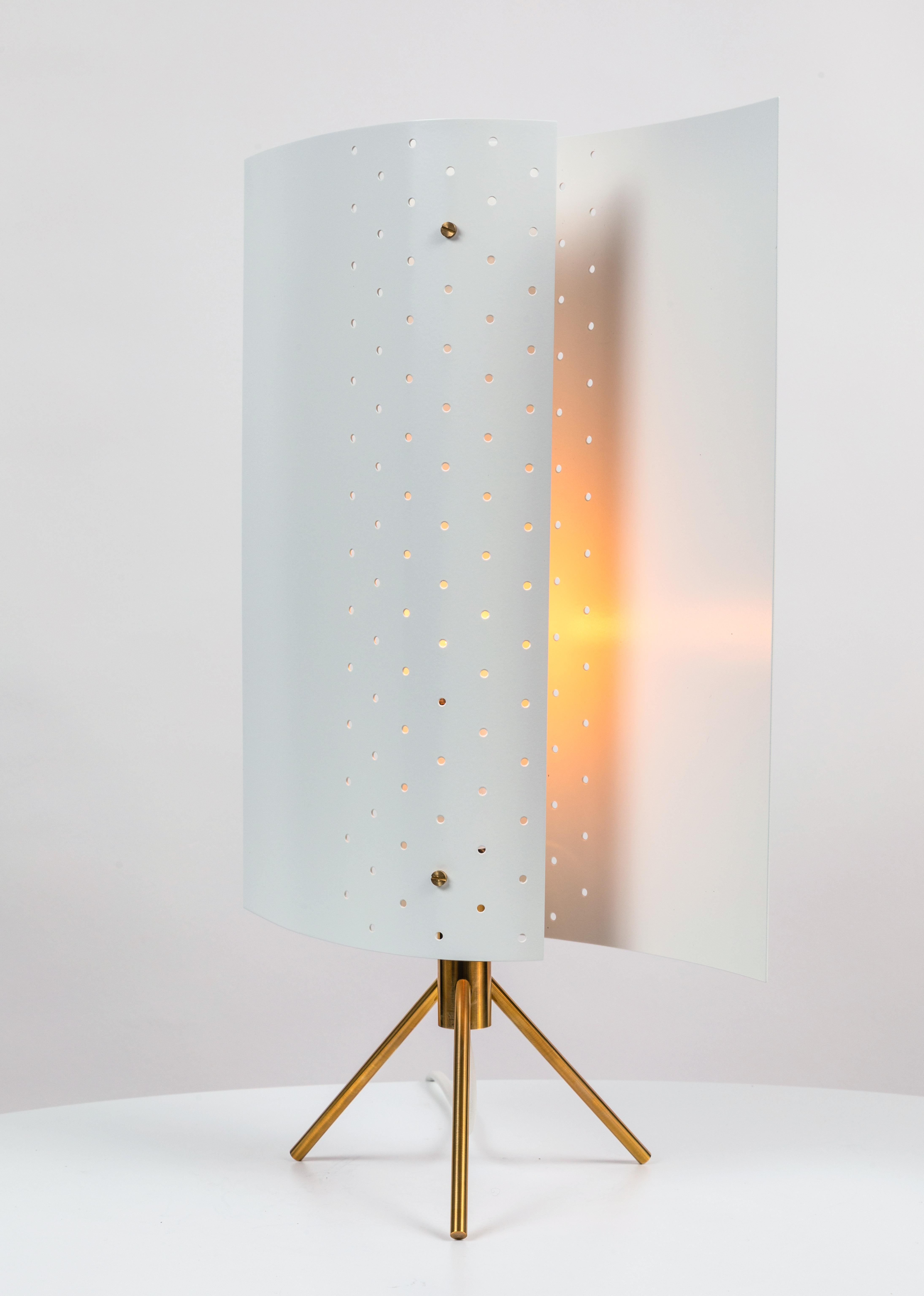 Lacquered Michel Buffet Model #B207 White Table Lamp For Sale