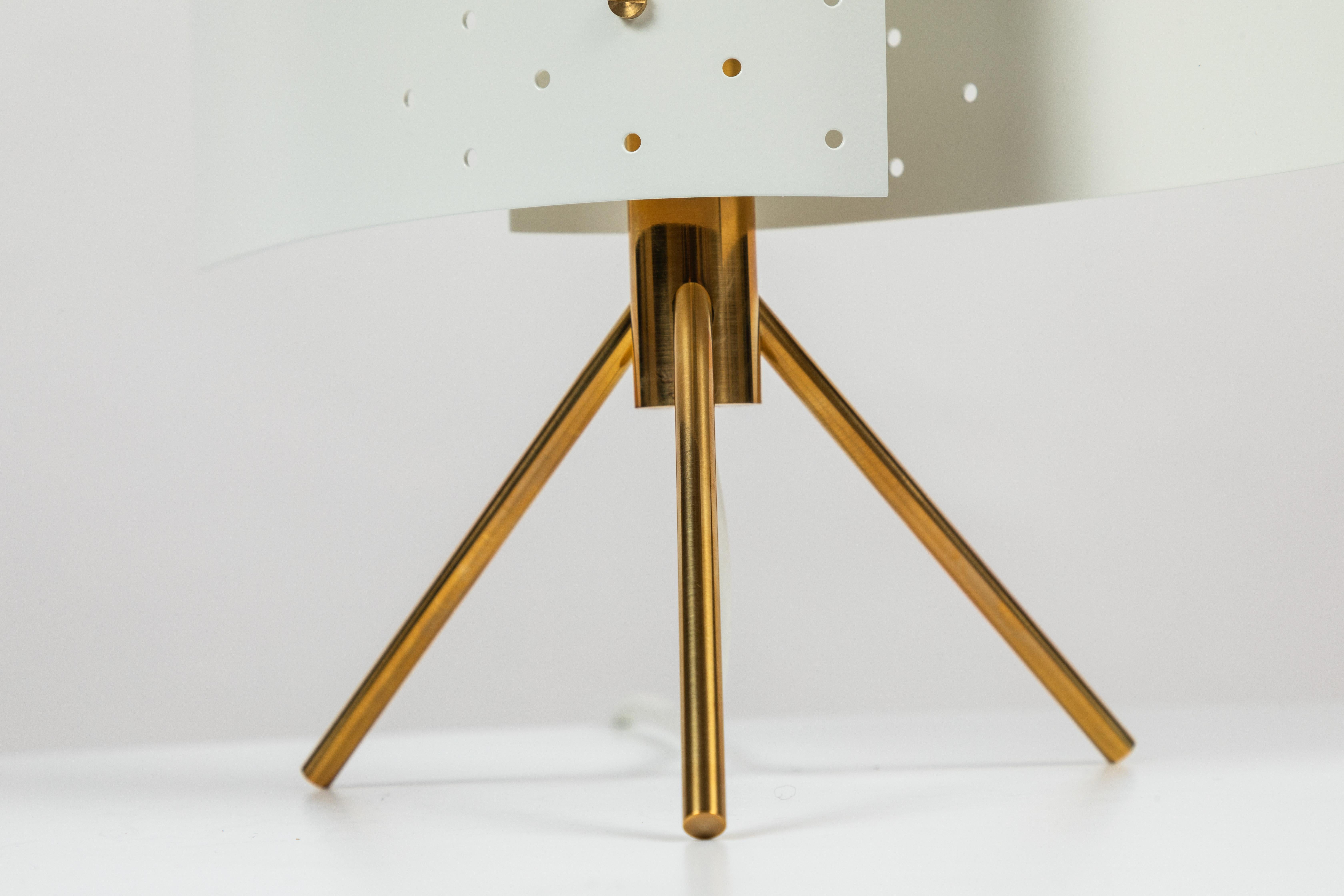 Brass Michel Buffet Model #B207 White Table Lamp For Sale