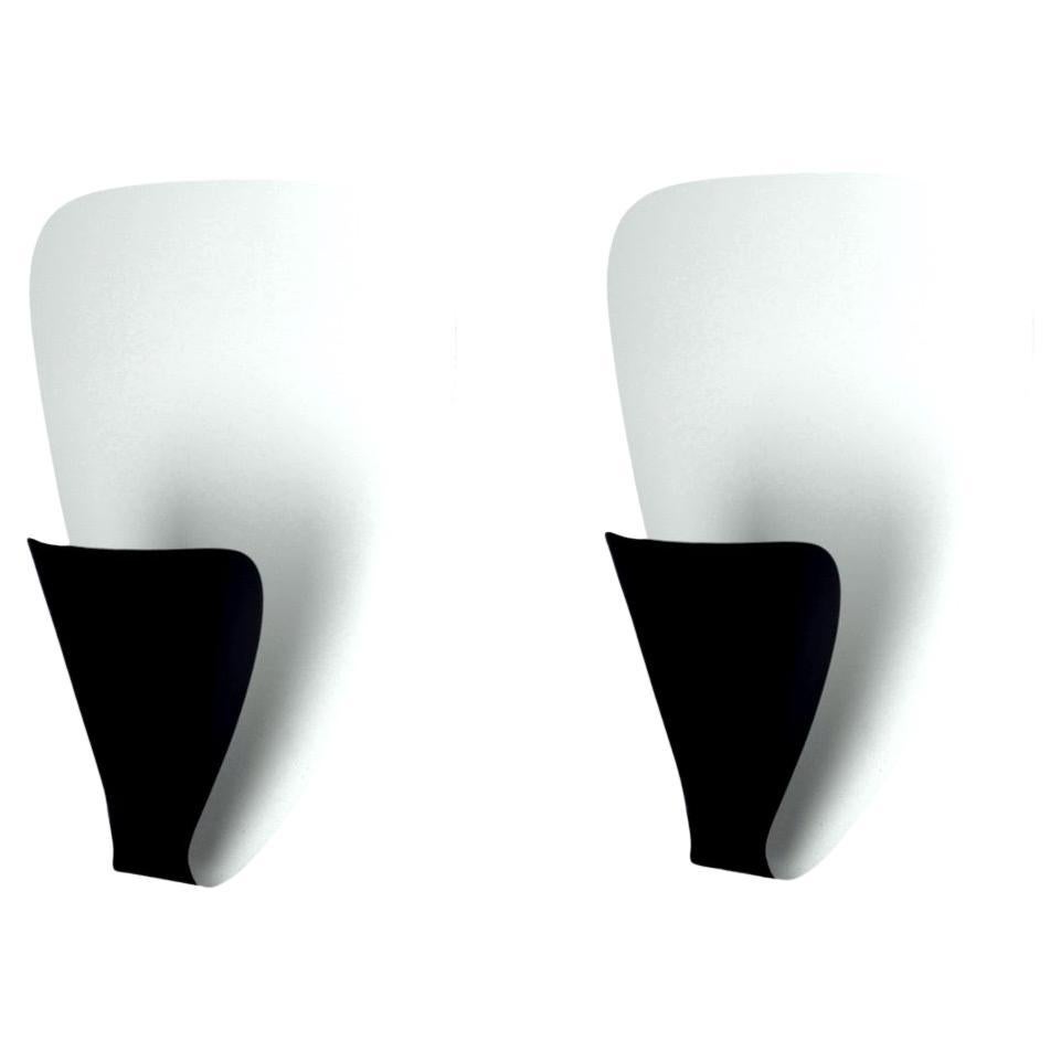 Michel Buffet - Pair of Black Sconces B206 Wired for US Market!