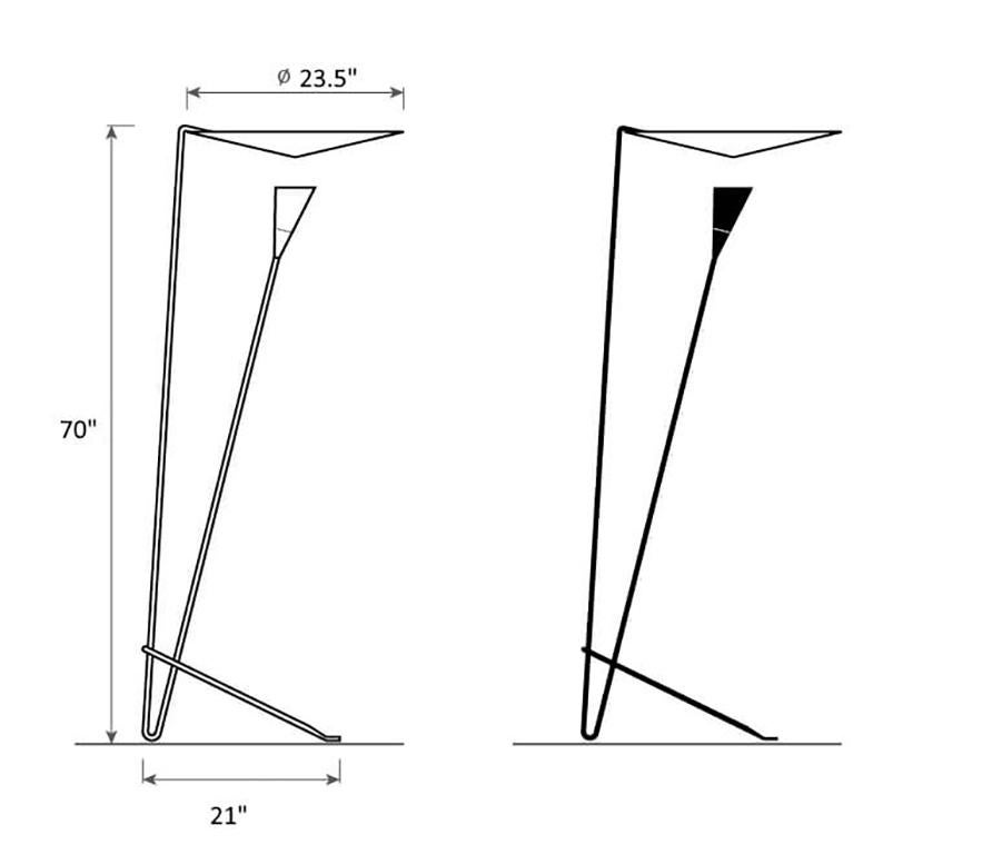Michel Buffet - White Standing Floor Lamp B211 For Sale 4