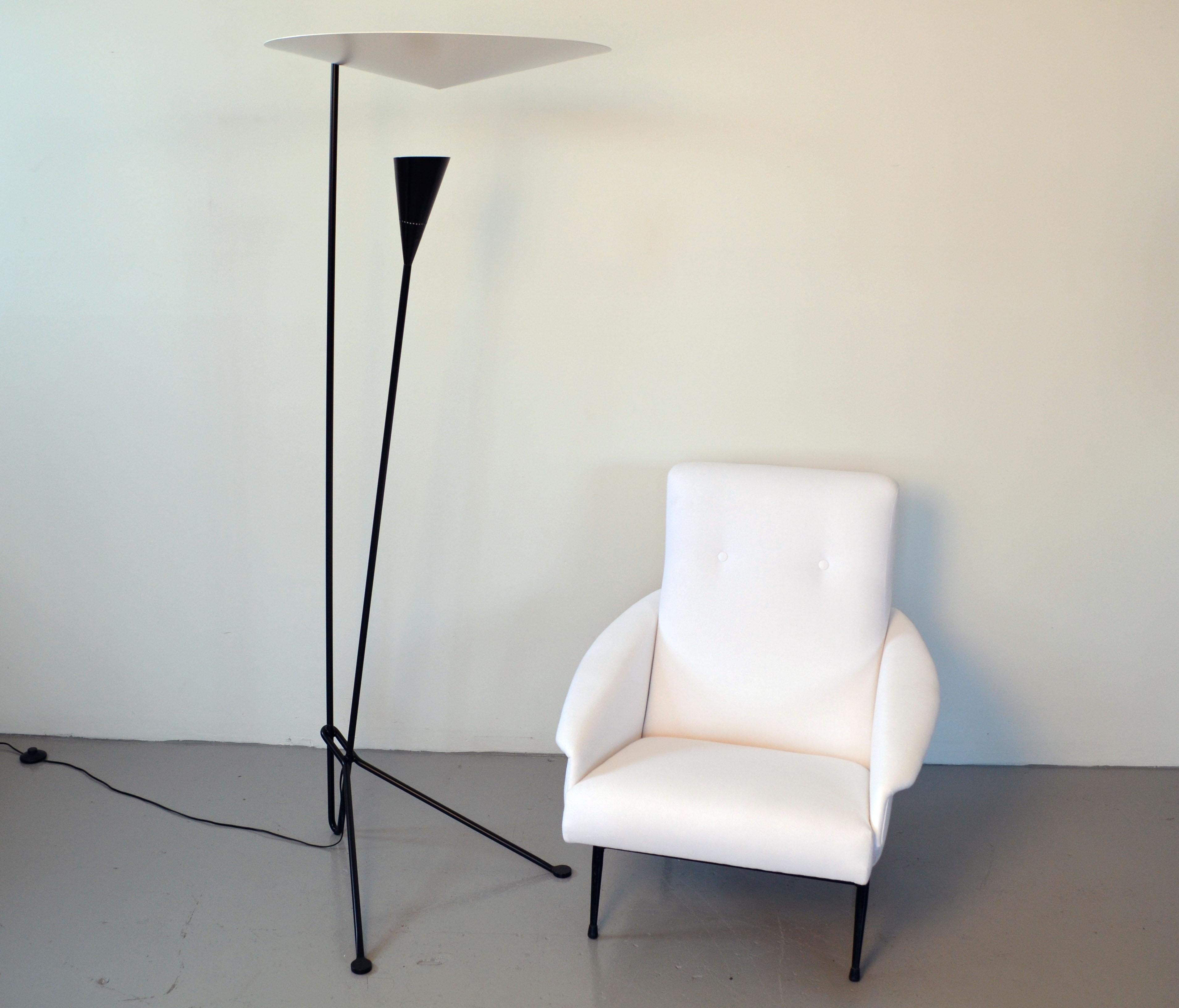 Contemporary Michel Buffet - White Standing Floor Lamp B211 For Sale