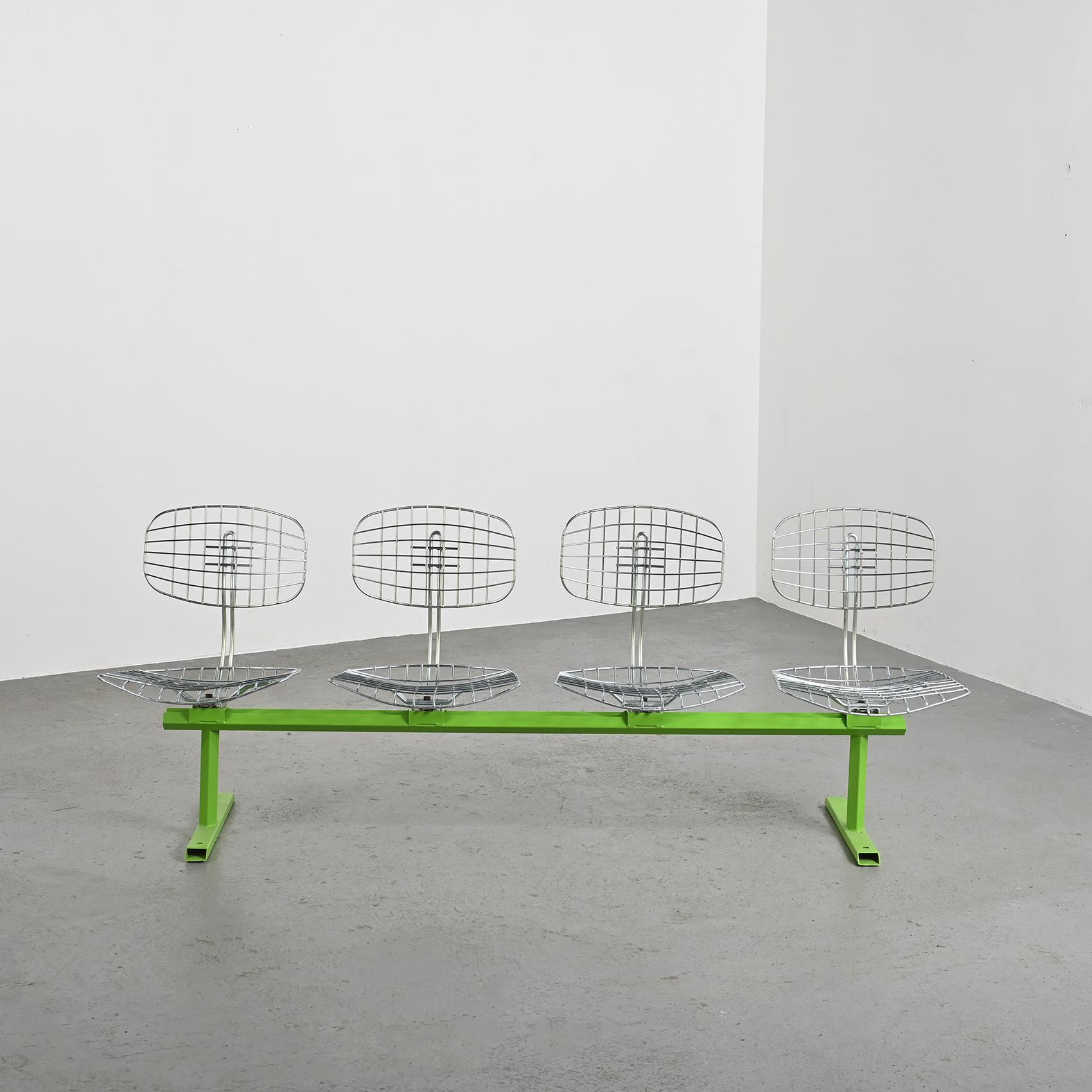 Mid-Century moderno Michel Cadestin: Panchina Beaubourg con 4 posti a sedere, 1974 in vendita