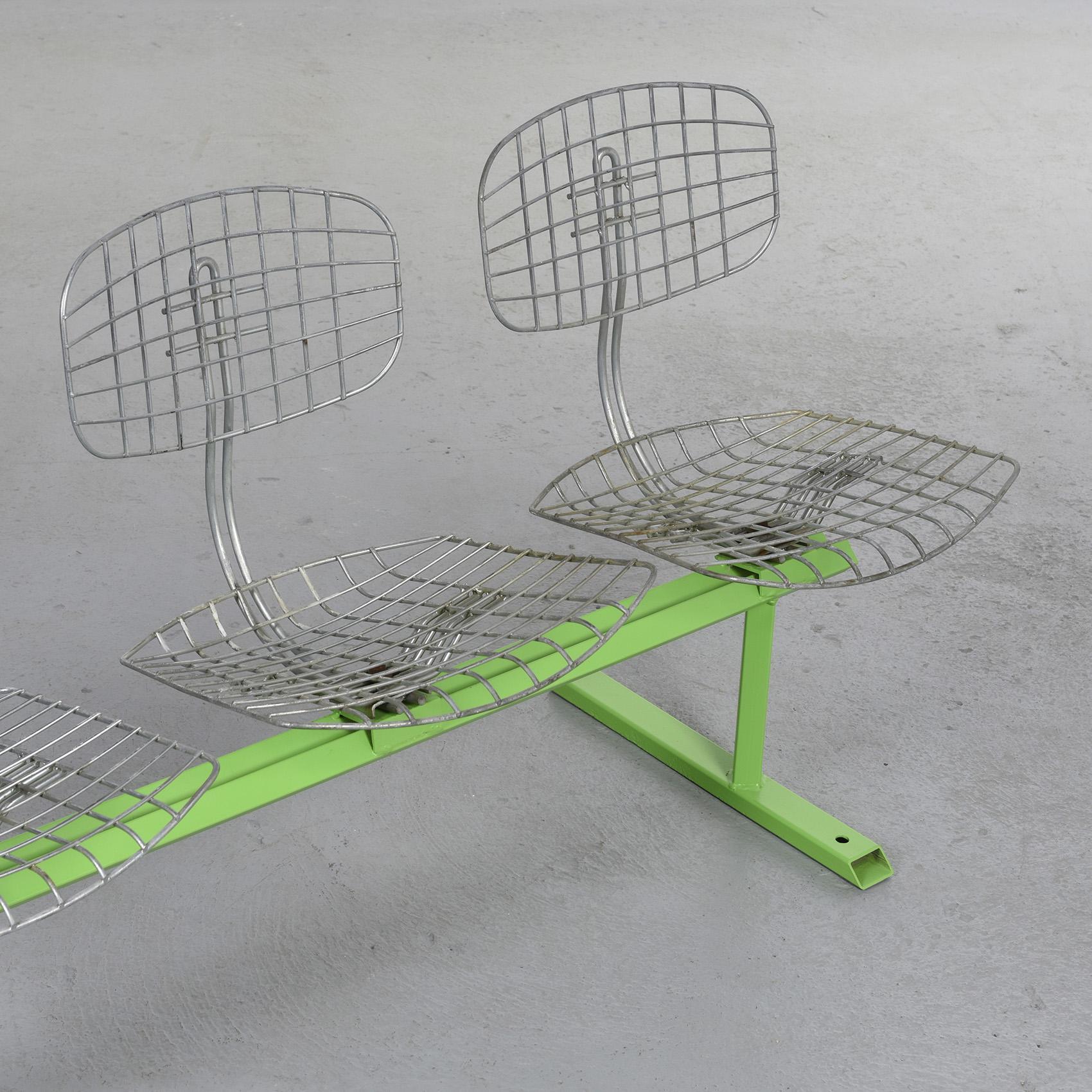 French Michel Cadestin: Beaubourg Bench with 4 Seats, 1974