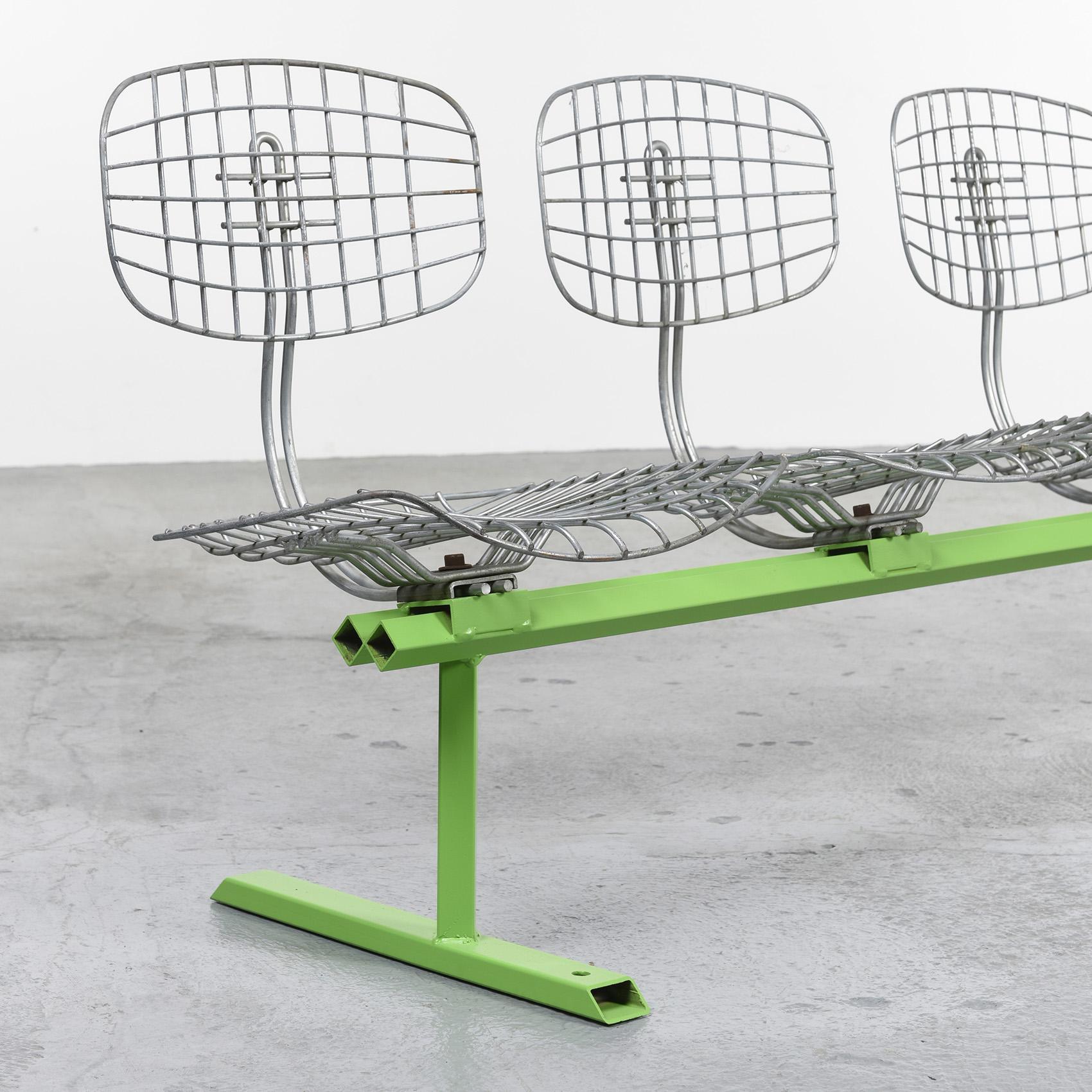 20th Century Michel Cadestin: Beaubourg Bench with 4 Seats, 1974