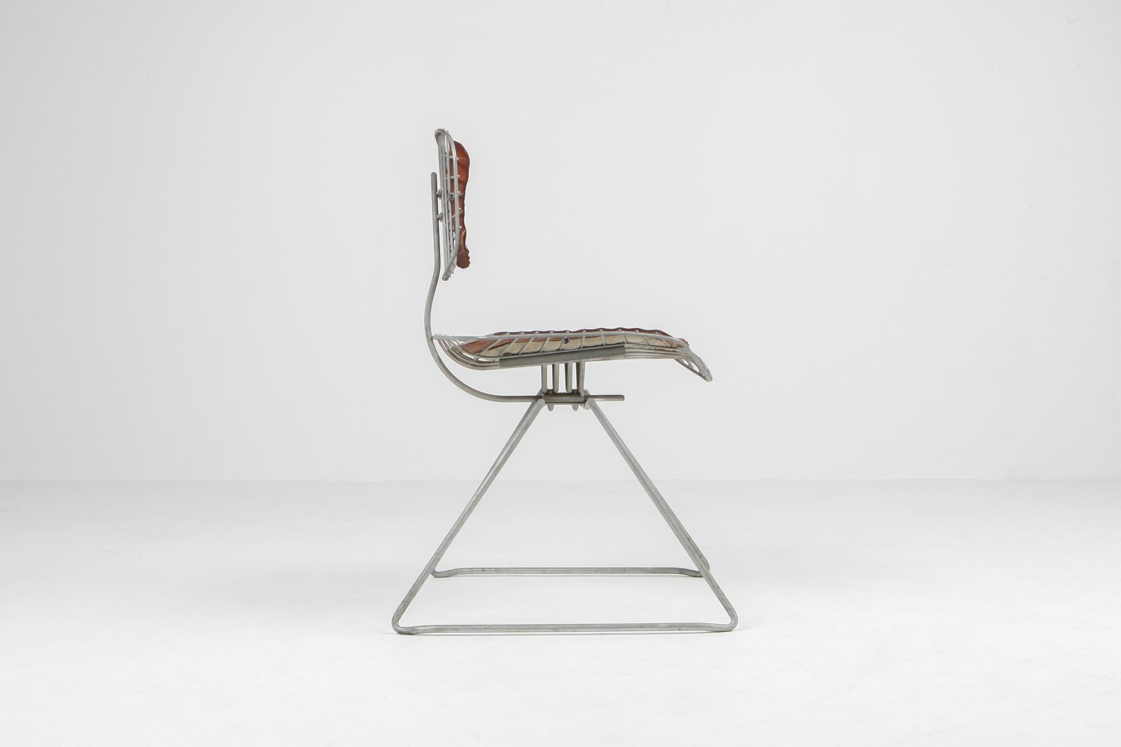 Mid-Century Modern Michel Cadestin Beaubourg Wire Chair Centre Pompidou