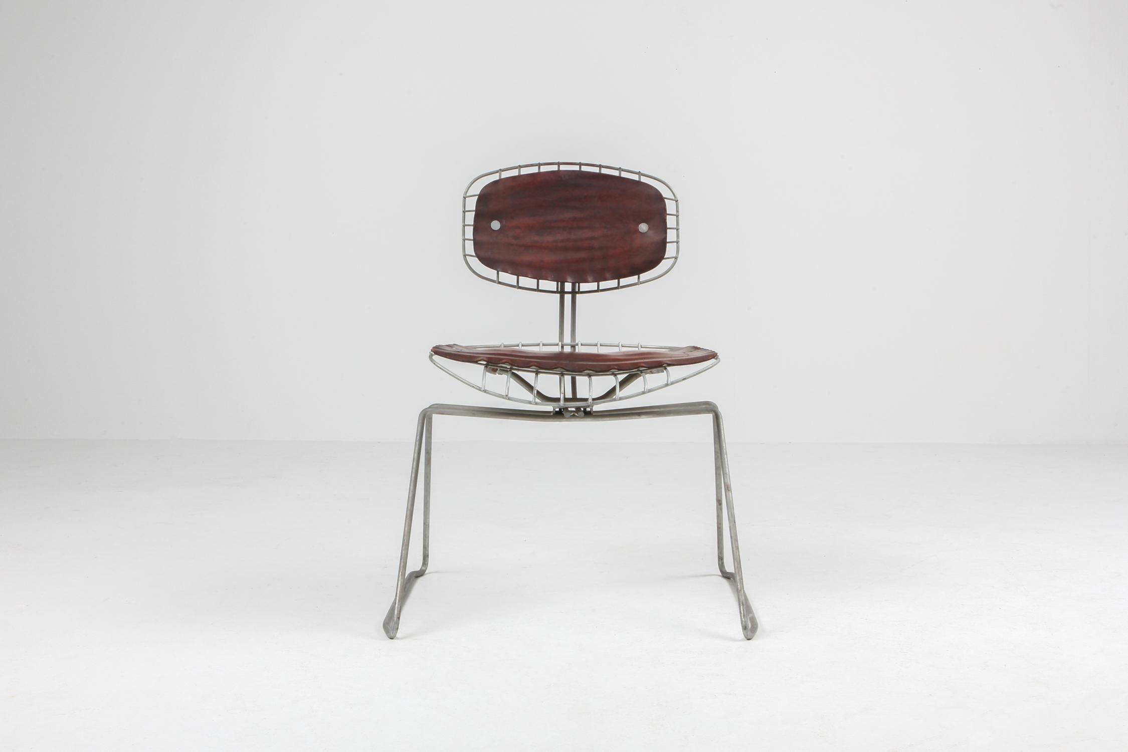 French Michel Cadestin Beaubourg Wire Chair Centre Pompidou