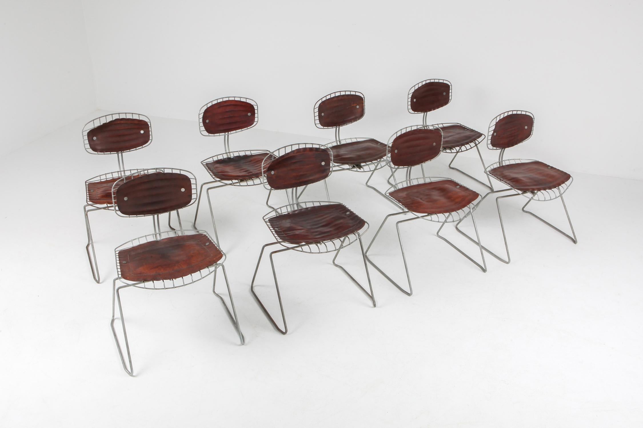 Leather Michel Cadestin Beaubourg Wire Chair Centre Pompidou