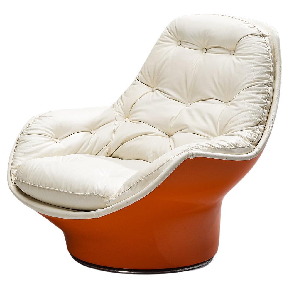 Michel Cadestin for Airborne 'Yoga' Lounge Chair in Orange Fiberglass  For Sale