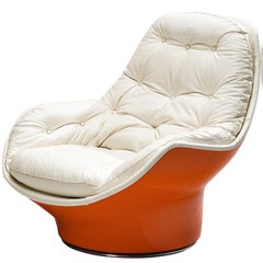 Michel Cadestin for Airborne 'Yoga' Lounge Chair in Orange Fiberglass