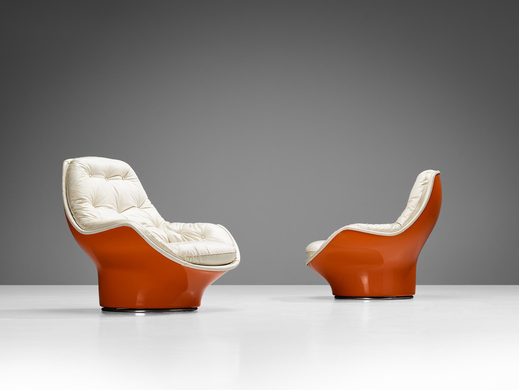 Post-Modern Michel Cadestin for Airborne 'Yoga' Lounge Chairs in Fiberglass 