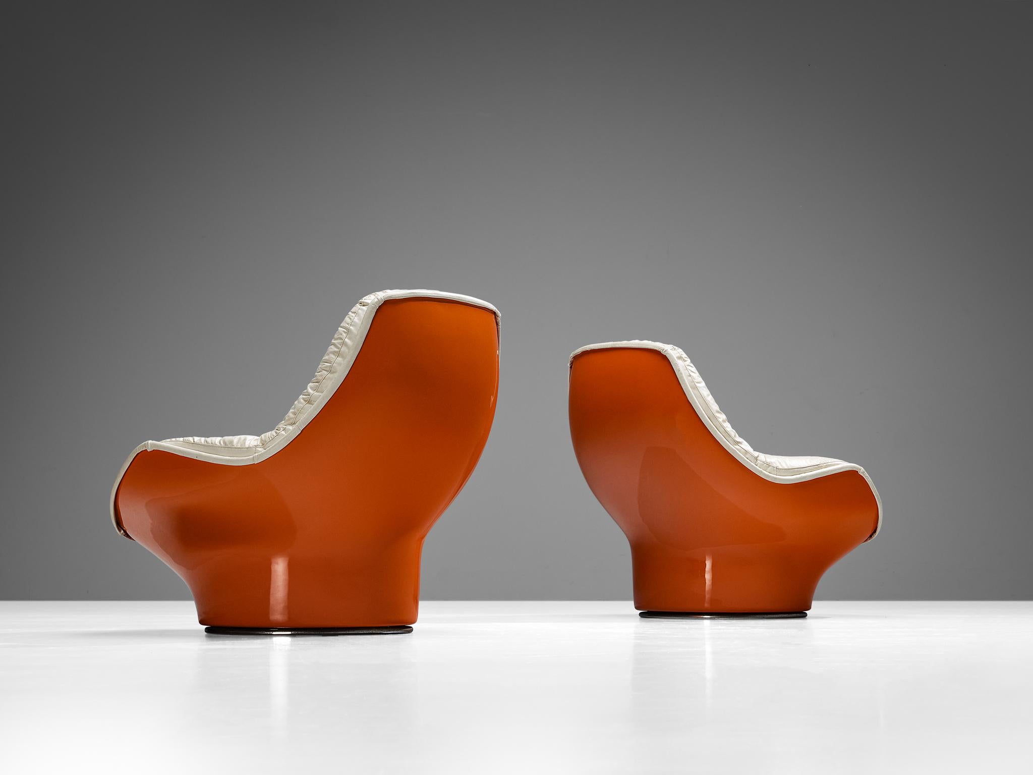 Michel Cadestin for Airborne 'Yoga' Lounge Chairs in Fiberglass  In Good Condition In Waalwijk, NL