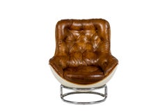 Michel Cadestin, Karate Chair in Fiberglass and Leather, 1970’s