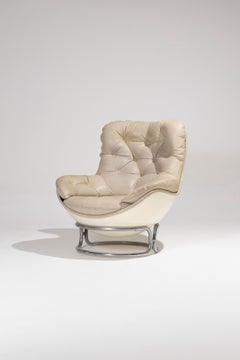 Michel Cadestin “Karate” leather armchair, 1970s