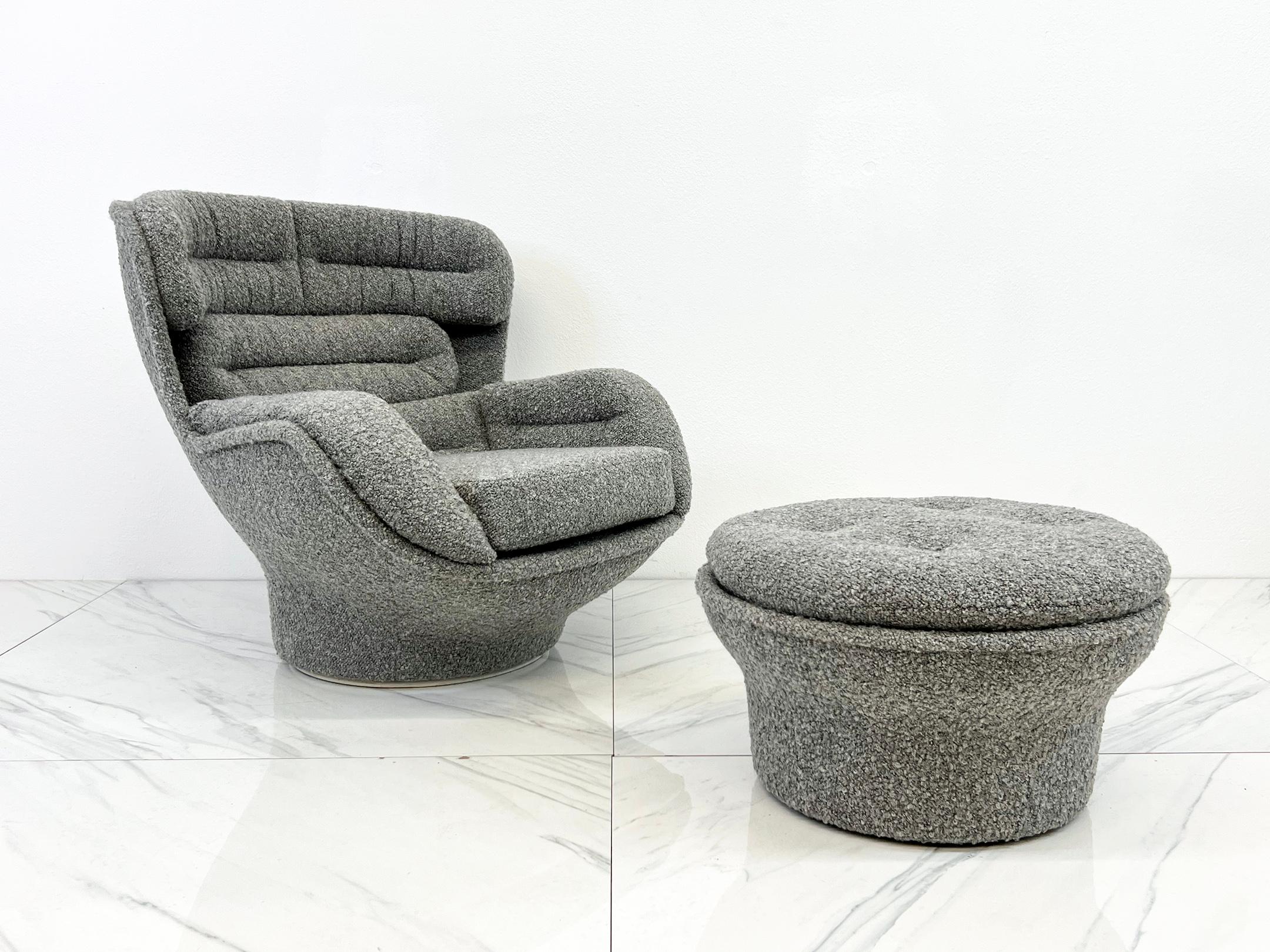 Michel Cadestin Karate x Joe Colombo Elda Chair 1970s Mashup with Ottoman 3